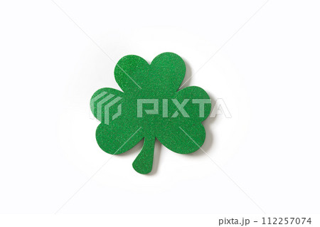 St. Patrick's day clover leave isolated on white . 112257074
