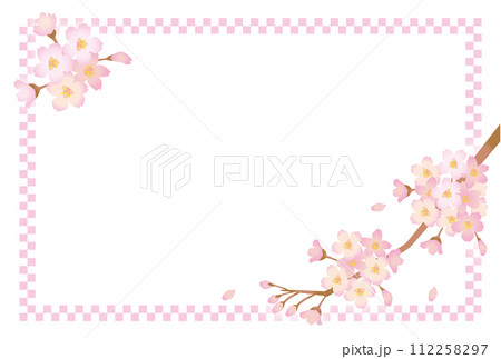 桜の花のあるフレーム 112258297