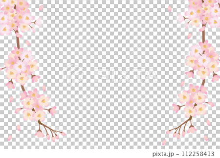 水彩畫的櫻花框架 112258413