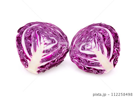 Purple cabbage isolated on white background Purple cabbage isolated on white background 112258498