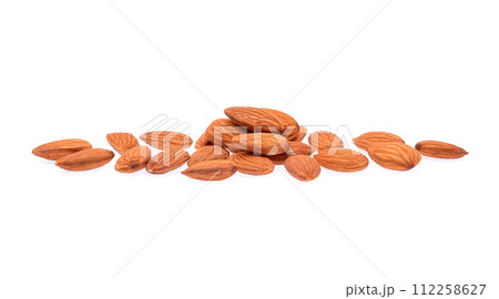 Almonds isolated on white background 112258627