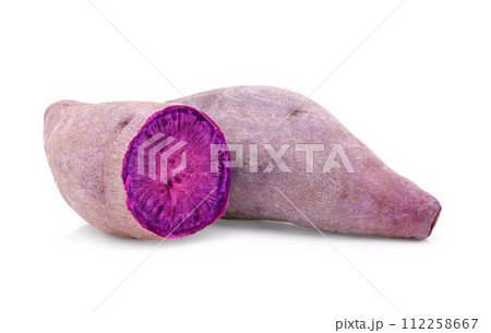 purple yams on isolated white background 112258667