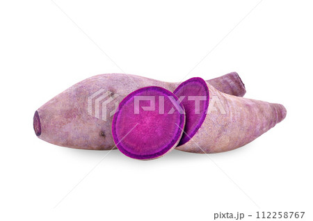 purple yams on isolated white background 112258767