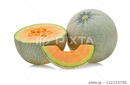 cantaloupe melon isolated on white 112258780