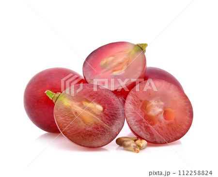 red grapes isolated on white background red grapes isolated on white background 112258824
