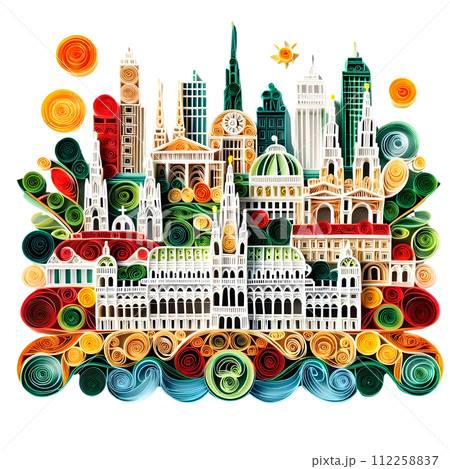 Vienna city quilling paper art 112258837