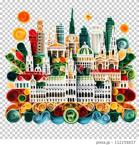 Vienna city quilling paper art 112258837