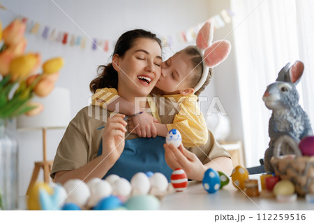 family preparing for Easter family preparing for Easter 112259516