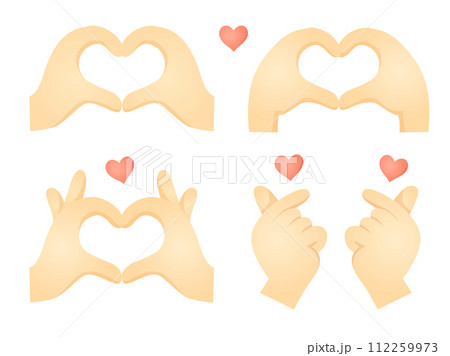 手とハートのイラストセット 112259973
