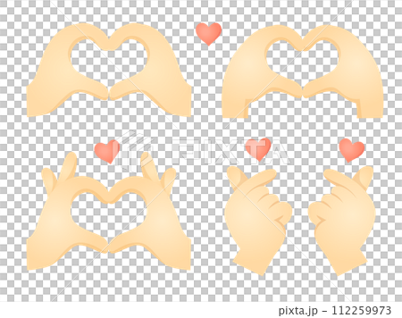 手とハートのイラストセット 112259973