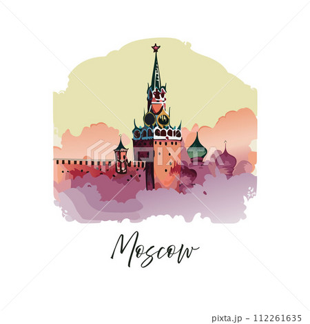AI-generated content. Moscow vector illustration in watercolor style. 112261635