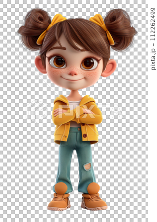 AI-generated content. Cute Girl Happy Cartoon Character AI-generated content. Cute Girl Happy Cartoon Character 112262499