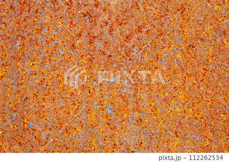 Texture of a Rusted Surface. Steel used in outdoor sculptures, architecture. Close up 112262534