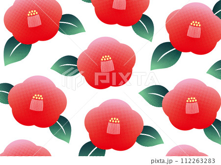 点々のグランジのモダンな椿の模様（※シームレスではありません） 112263283