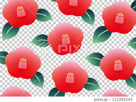 点々のグランジのモダンな椿の模様（※シームレスではありません） 112263283