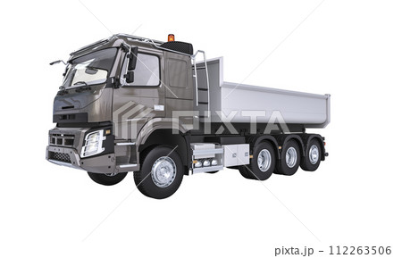 Modern heavy dump truck on white background 112263506