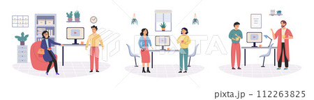 Office leisure vector illustration. Finding leisure time in office allows individuals to connect with others in society The workplace serves as platform for community engagement and leisure activities Office leisure vector illustration. Finding leisure time in office allows individuals to connect with others in society The workplace serves as platform for community engagement and leisure activities 112263825