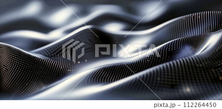 Wavy Darkness: Illuminated Points Abstract Background 112264450