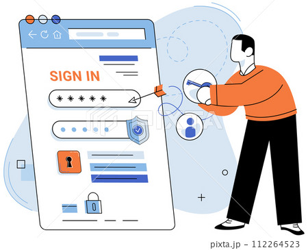 Sign up page vector illustration. Accounting for user information is essential for personalized experiences on website The web interface simplifies sign up and registration process The sign up page 112264523