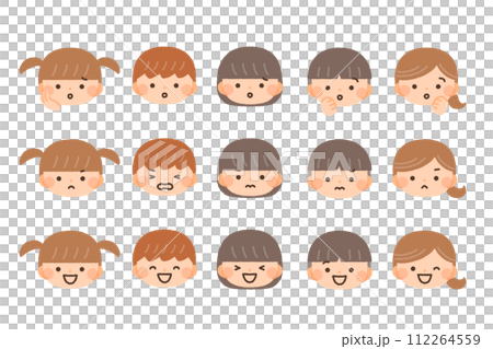 Illustration material of children making various expressions 112264559