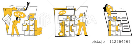 Data science vector illustration. Data science is compass guiding innovation in ever-evolving landscape technology Analyzing statistics is backbone progress in futuristic world data and science Data science vector illustration. Data science is compass guiding innovation in ever-evolving landscape technology Analyzing statistics is backbone progress in futuristic world data and science 112264565