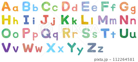 カラフルなアルファベットセット テクスチャ カラフルなアルファベットセット テクスチャ 112264581