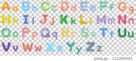 カラフルなアルファベットセット テクスチャ カラフルなアルファベットセット テクスチャ 112264581