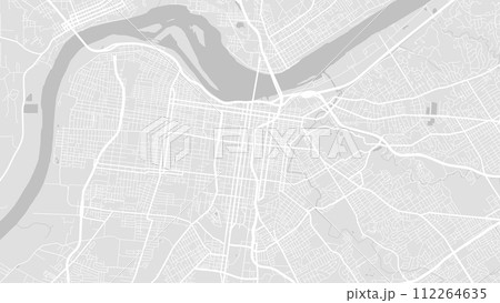 Map of Louisville, Kentucky, USA. Detailed city map, metropolitan area border. 112264635