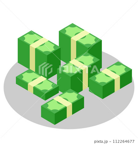 Flat icon of Stacks of banknotes Vector. 112264677