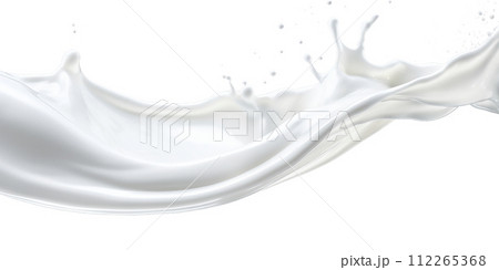 photorealistic image of a splash of milk. splash of white milk, cream with drops and splashes.	 112265368