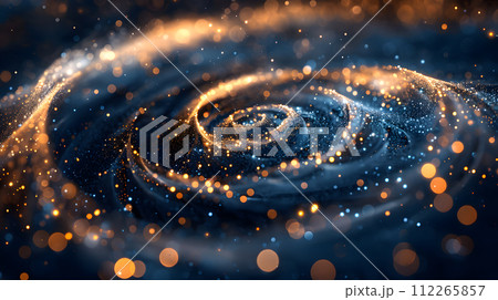 AI-generated content. The spiral galaxy at the center of the font resembles a swirl in the galaxys atmosphere, like an astronomical object captured by a flash photography of the sky 112265857