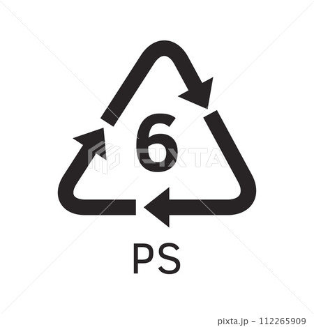 Plastic resin code. Icon of PS. 112265909