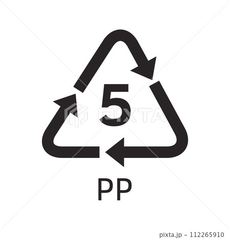 Plastic resin code. Icon of PP. Plastic resin code. Icon of PP. 112265910