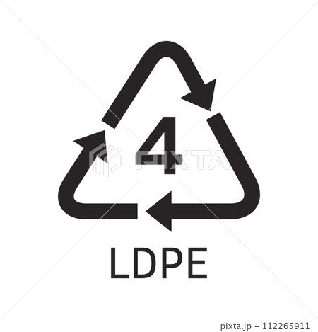 Plastic resin code. Icon of LDPE. Plastic resin code. Icon of LDPE. 112265911