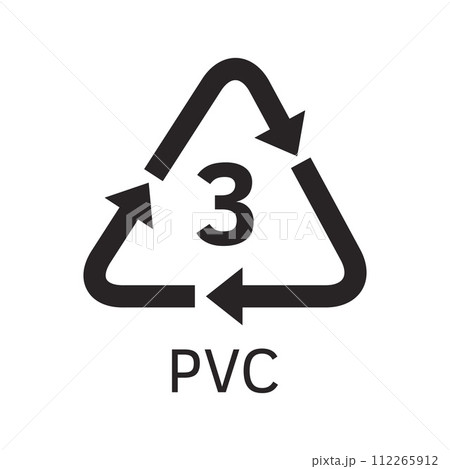 Plastic resin code. Icon of PVC. 112265912
