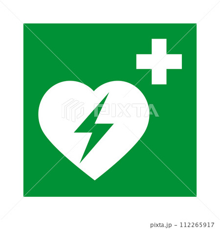 Aed emergency defibrillator aed icon. 112265917