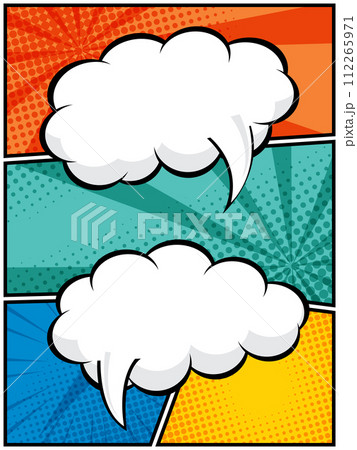 comic book, pop art cartoon layout template halftone dotted background comic book, pop art cartoon layout template halftone dotted background 112265971