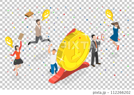 3D Isometric Flat Conceptual Illustration of Team Success, Corporative Winning Award 3D Isometric Flat Conceptual Illustration of Team Success, Corporative Winning Award 112266202