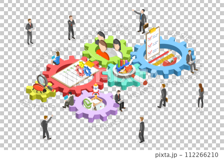 3D Isometric Flat  Conceptual Illustration of Agile Methodology and Life Cycle, Software Development Approach 112266210