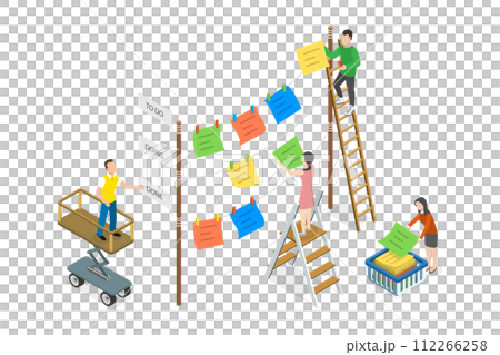 3D Isometric Flat Conceptual Illustration of Kanban Board, Project Workflow and Management 3D Isometric Flat Conceptual Illustration of Kanban Board, Project Workflow and Management 112266258