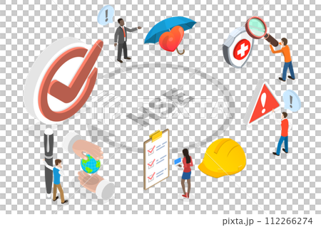 3D Isometric Flat Conceptual Illustration of HSE stands for Health Safety Environment, Company Labor Force Work Protection and Risk Awareness 3D Isometric Flat Conceptual Illustration of HSE stands for Health Safety Environment, Company Labor Force Work Protection and Risk Awareness 112266274