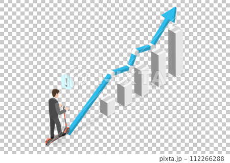 3D Isometric Flat Conceptual Illustration of Successful Growth, Performance Boost 3D Isometric Flat Conceptual Illustration of Successful Growth, Performance Boost 112266288
