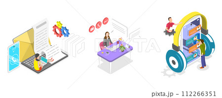 3D Isometric Flat Conceptual Illustration of Customer Service 3D Isometric Flat Conceptual Illustration of Customer Service 112266351