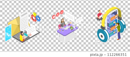 3D Isometric Flat Conceptual Illustration of Customer Service 3D Isometric Flat Conceptual Illustration of Customer Service 112266351