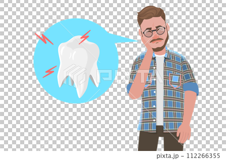 Flat Conceptual Illustration of Tooth Pain Flat Conceptual Illustration of Tooth Pain 112266355