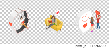 3D Isometric Flat Conceptual Illustration of Mental Health 3D Isometric Flat Conceptual Illustration of Mental Health 112266383