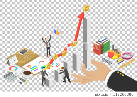 3D Isometric Flat Conceptual Illustration of Revenue Increase 3D Isometric Flat Conceptual Illustration of Revenue Increase 112266396