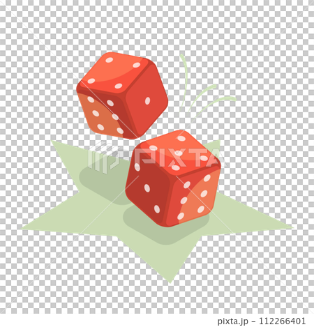 3D Isometric Flat Icon of Dice 3D Isometric Flat Icon of Dice 112266401
