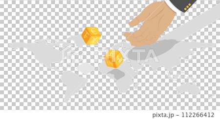3D Isometric Flat  Conceptual Illustration of Global Currency Exchange 112266412