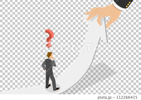 3D Isometric Flat  Conceptual Illustration of Life Challenge 112266415